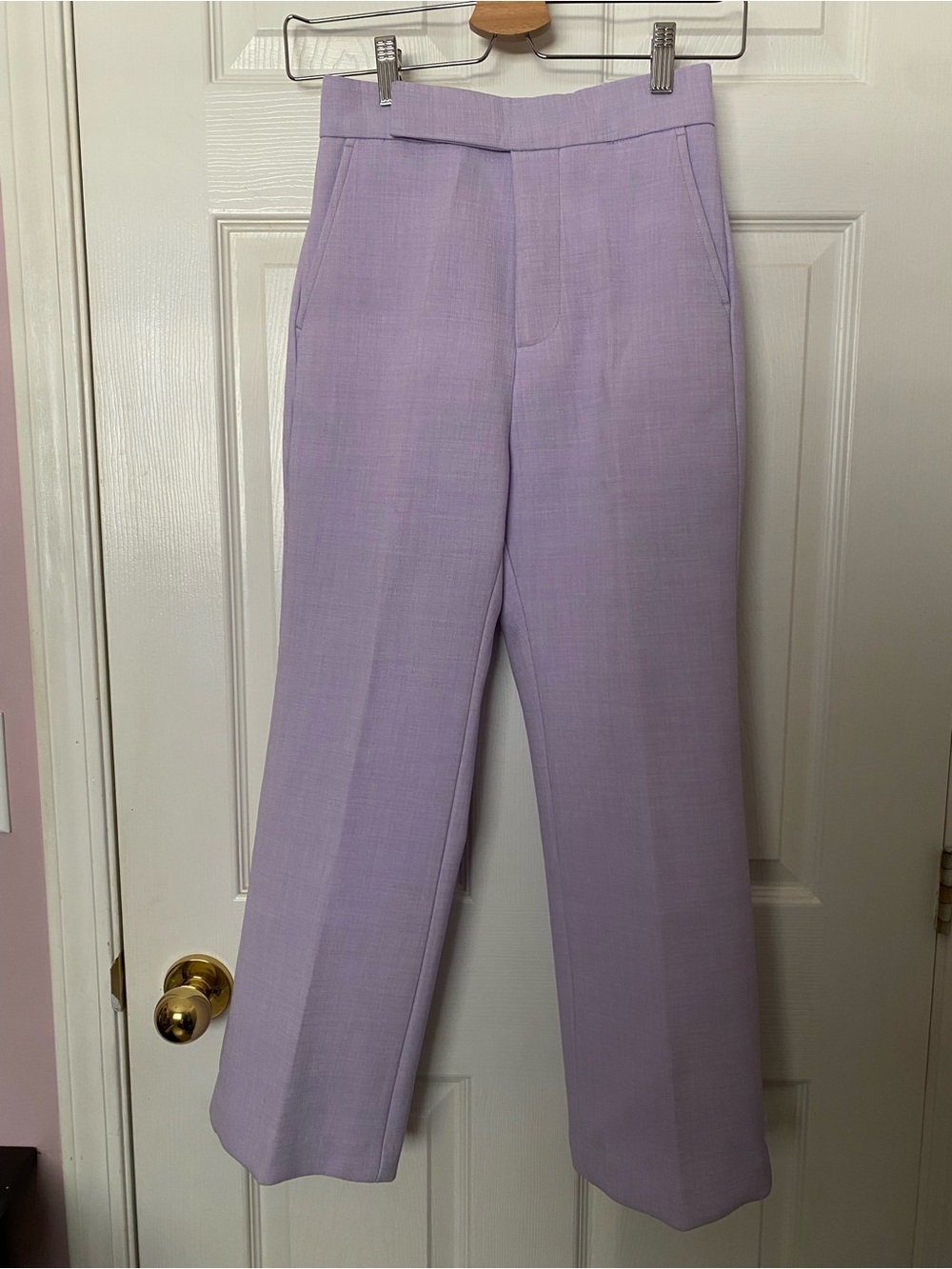 Lavender textured trousers